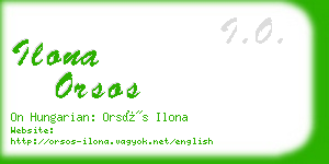 ilona orsos business card